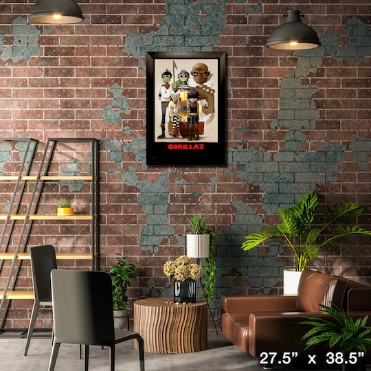 Gorillaz Framed Print With Gold LP 27.5" x 38.5"